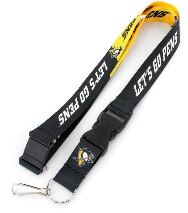 Diseño de eslogan de estilo desprendible con cordón de los Pittsburgh Penguins