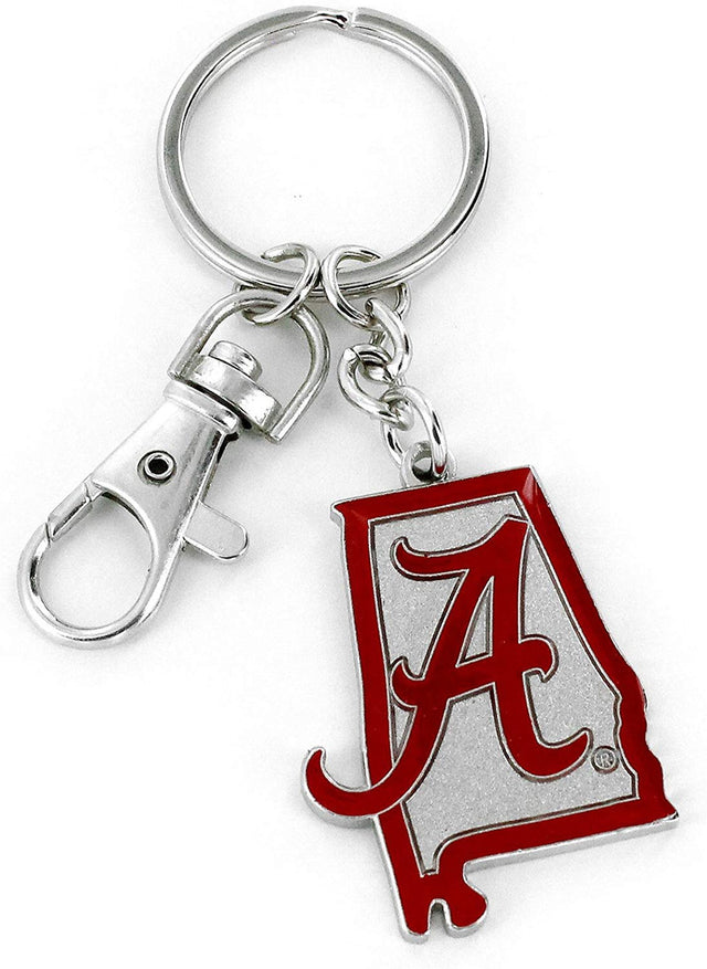 Alabama Crimson Tide Keychain State Design