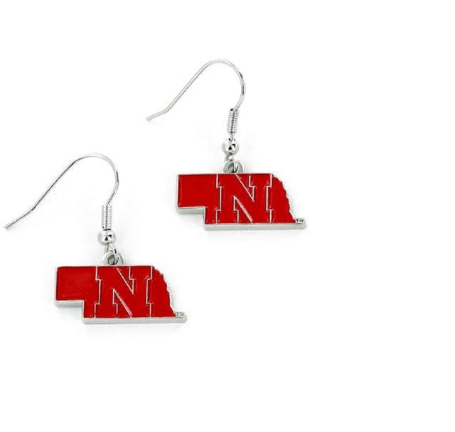 Pendientes de los Nebraska Cornhuskers con diseño estatal