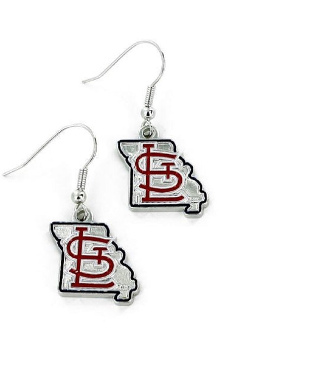 Pendientes de los St. Louis Cardinals con diseño del estado