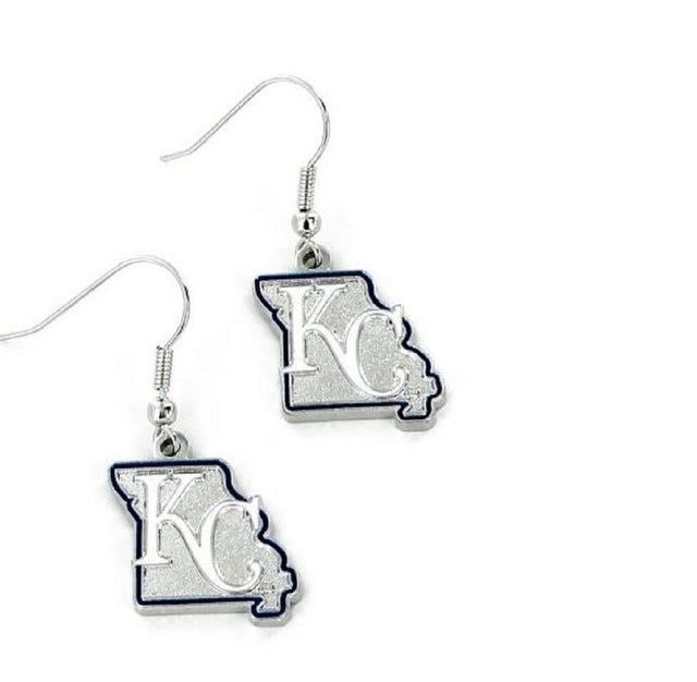 Pendientes de los Kansas City Royals con diseño del estado