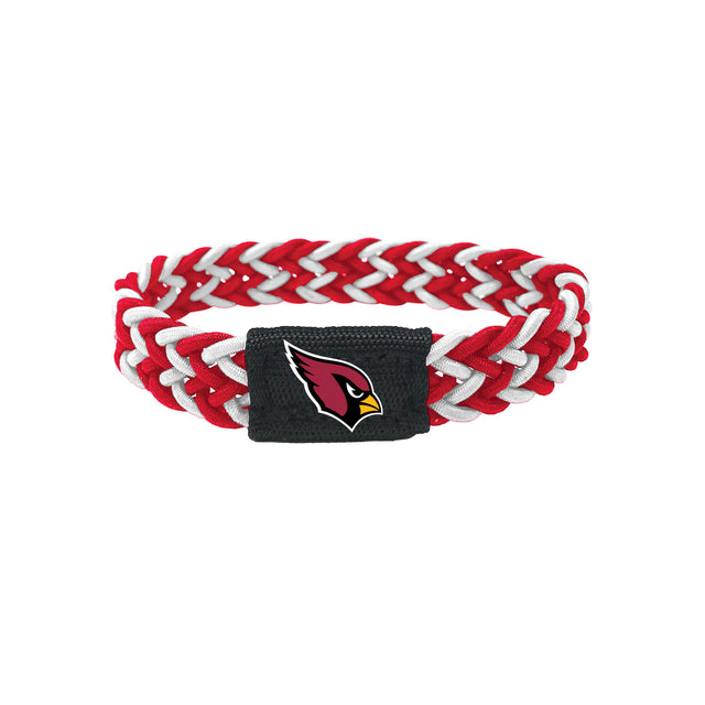 Pulsera de los Cardenales de Arizona trenzada en rojo y blanco