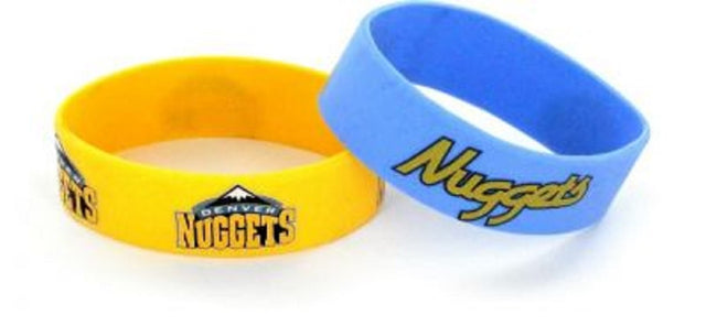 Pulseras de los Denver Nuggets, paquete de 2, anchas