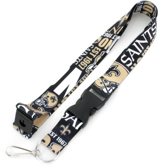 Cordón de los New Orleans Saints con diseño dinámico y estilo breakaway