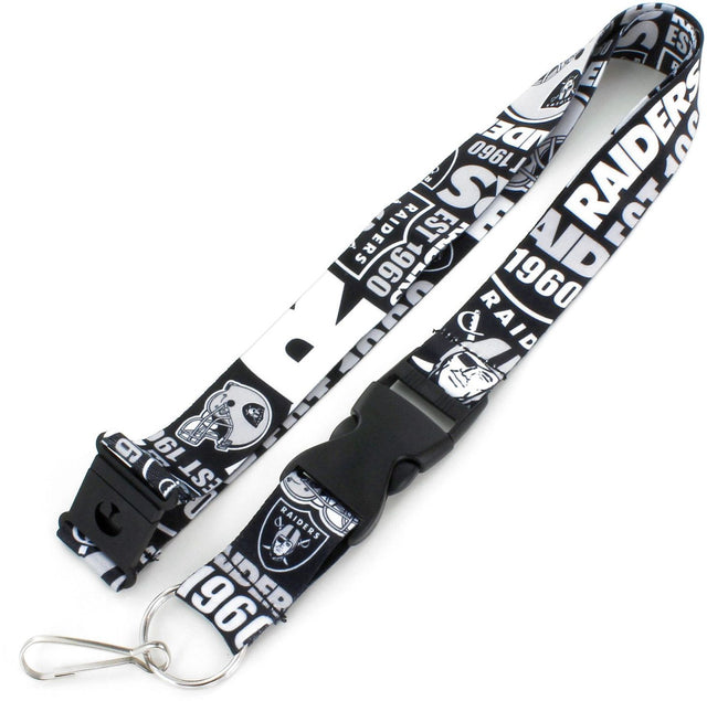 Cordón de los Raiders de Las Vegas con diseño dinámico y estilo breakaway