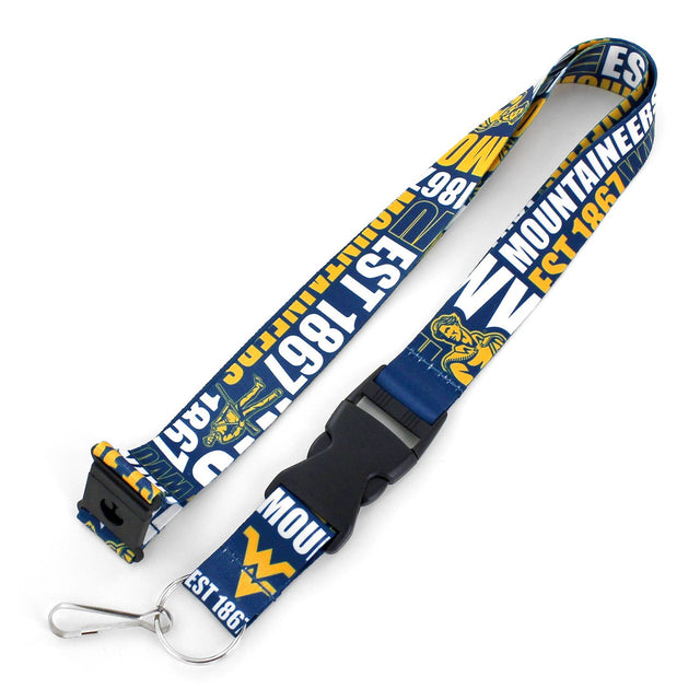 Cordón de seguridad de estilo Breakaway de West Virginia Mountaineers con diseño dinámico