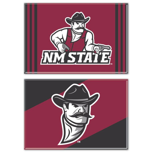 Imán rectangular de New Mexico State Aggies, paquete de 2, 2 x 3 pulgadas