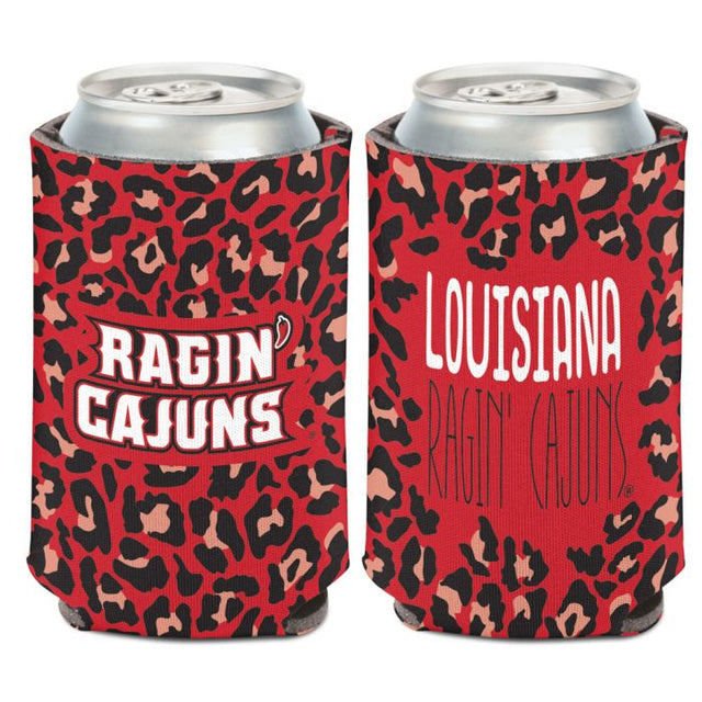 Louisiana - Lafayette Ragin Cajuns Louisiana Lafayette Leopard Print Can Cooler 12 oz.