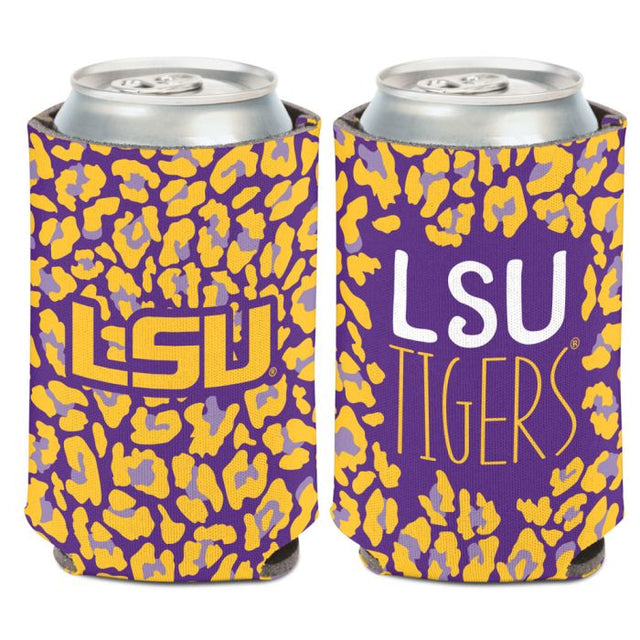 LSU Tigers Lousiana State University Leopard Print Can Cooler 12 oz.