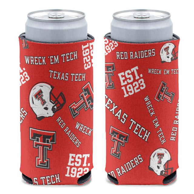 Enfriador de latas delgado de 12 oz SCATTERPRINT de Texas Tech Red Raiders