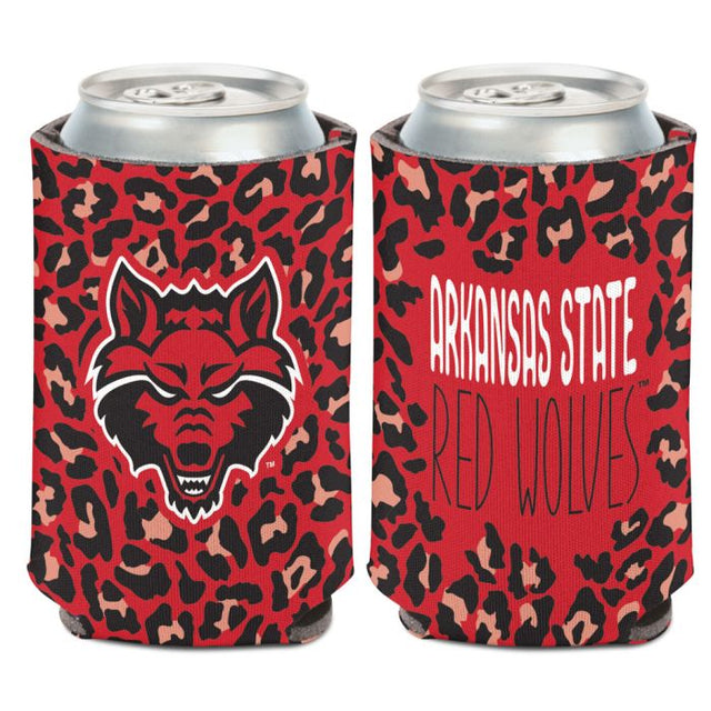 Enfriador de lata con diseño de leopardo de Arkansas State Red Wolves, 12 oz.