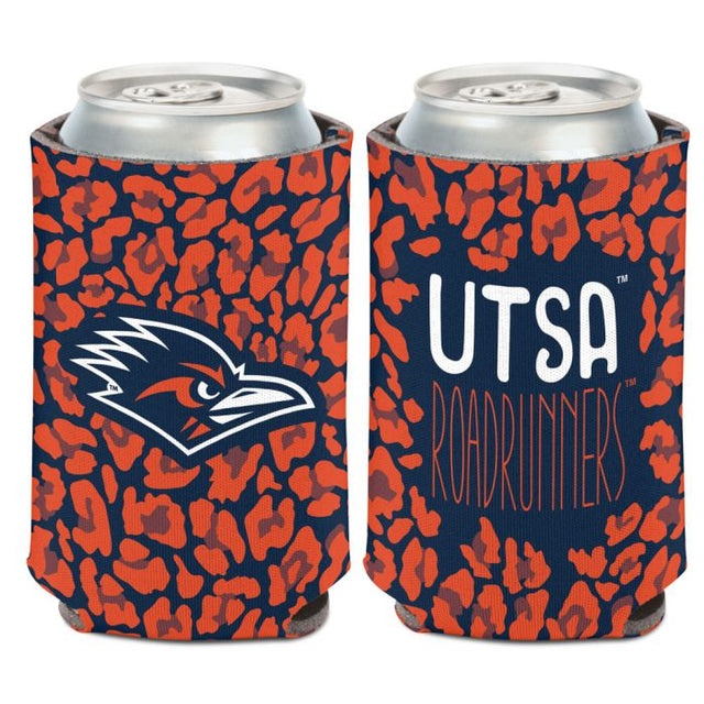 Enfriador de lata con diseño de leopardo de Texas San Antonio Roadrunners, 12 oz.