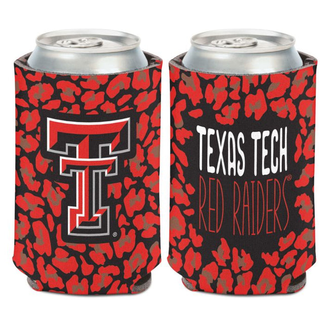 Enfriador de lata con estampado de leopardo de Texas Tech Red Raiders de 12 oz.