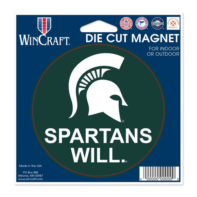 Michigan State Spartans Michigan State Spartans Will Die Cut Magnet 4.5" x 6"