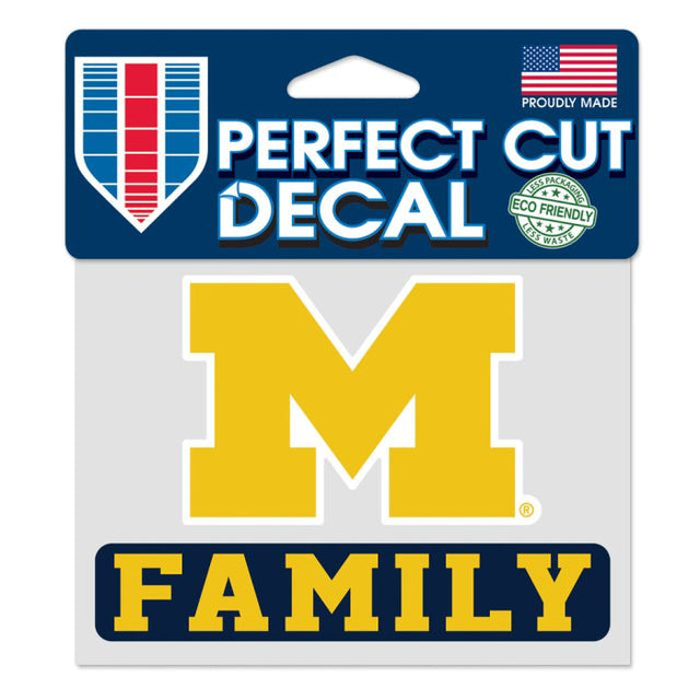 Calcomanía de color de corte perfecto de la familia Michigan Wolverines de Michigan, 4,5" x 5,75"