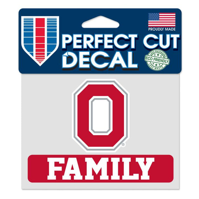 Calcomanía de color de corte perfecto de Ohio State Buckeyes FAMILY de 4,5" x 5,75"