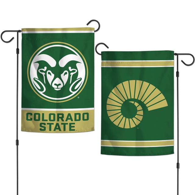 Banderas de jardín de Colorado State Rams de 2 lados, 12,5" x 18"