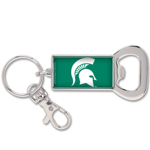 Michigan State Spartans Bottle Opener Key Ring Rectangle