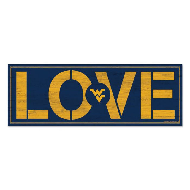 West Virginia Mountaineers LOVE Wood Sign 8"x23" 1/4" thick