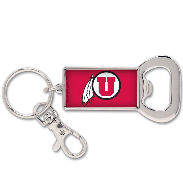 Utah Utes Bottle Opener Key Ring Rectangle