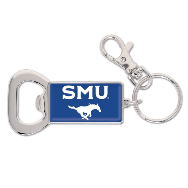 Llavero con abrebotellas de los Mustangs de Southern Methodist con el logotipo de SMU