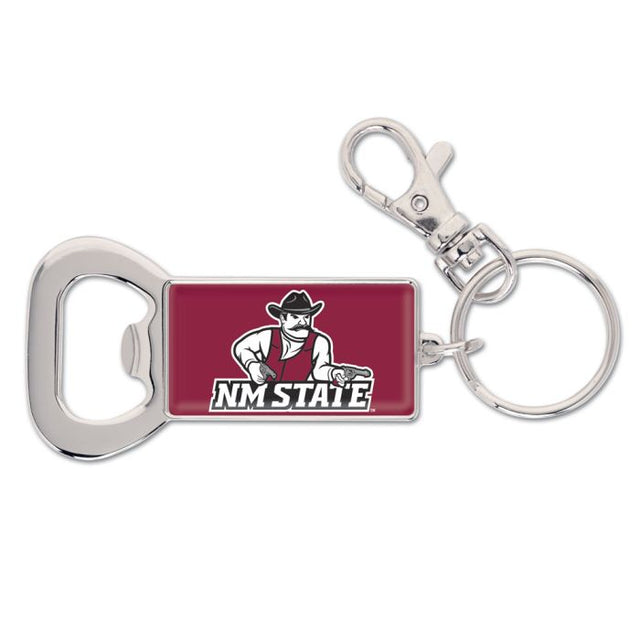 Llavero con abrebotellas rectangular de New Mexico State Aggies