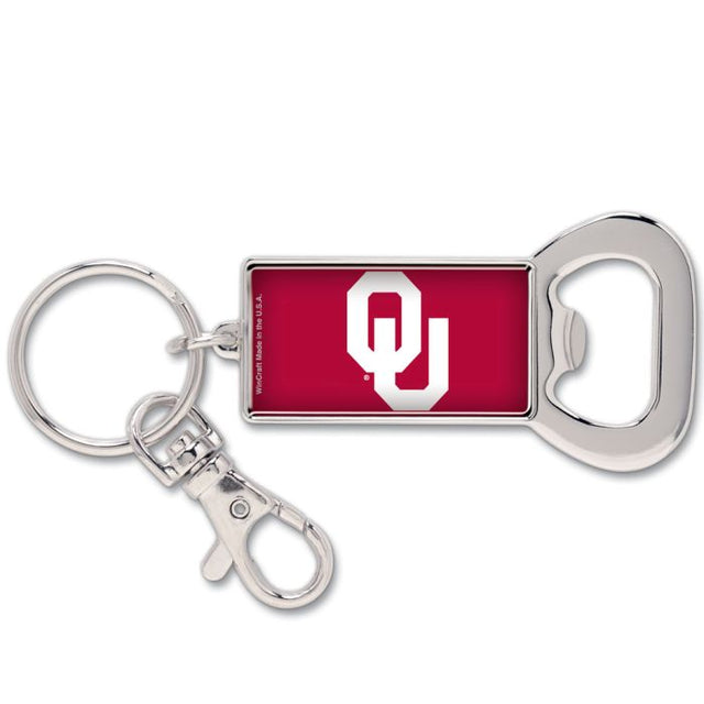 Llavero con abrebotellas rectangular de los Oklahoma Sooners