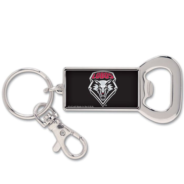 New Mexico Lobos Bottle Opener Key Ring Rectangle