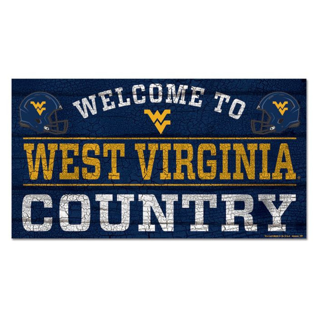 West Virginia Mountaineers COUNTRY Wood Sign 13"x24" 1/4" thick