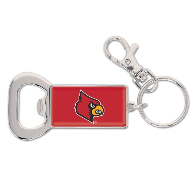 Llavero con abrebotellas rectangular de los Louisville Cardinals