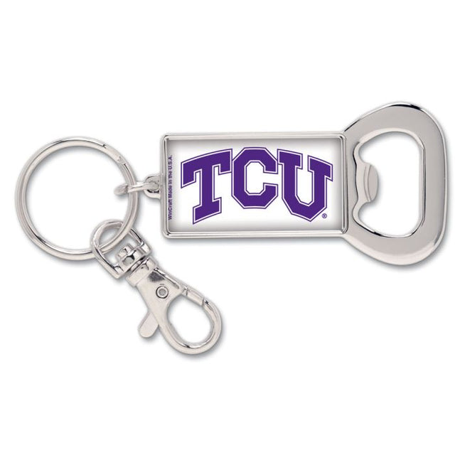 TCU Horned Frogs Bottle Opener Key Ring Rectangle