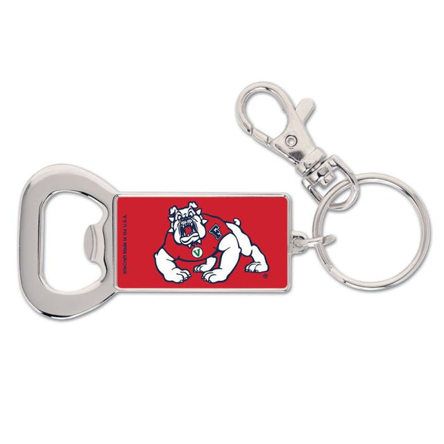 Llavero con abrebotellas de los Bulldogs de Fresno State en forma de rectángulo