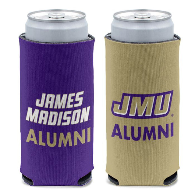 Enfriador de latas delgado de 12 oz James Madison Dukes James Madison Alumni