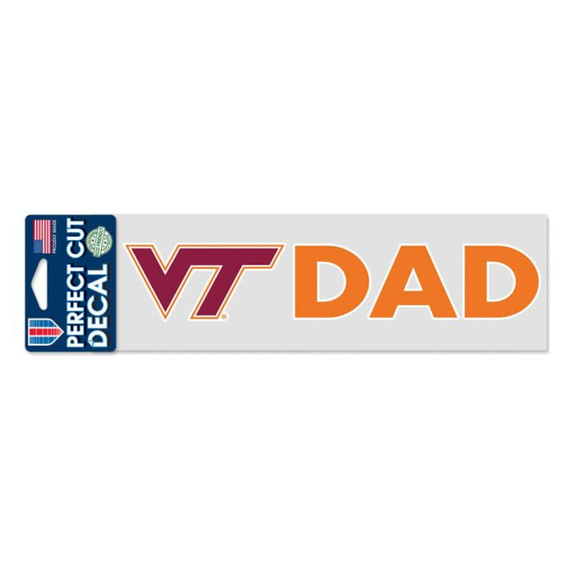 Calcomanías de corte perfecto de Virginia Tech Hokies DAD de 3" x 10"