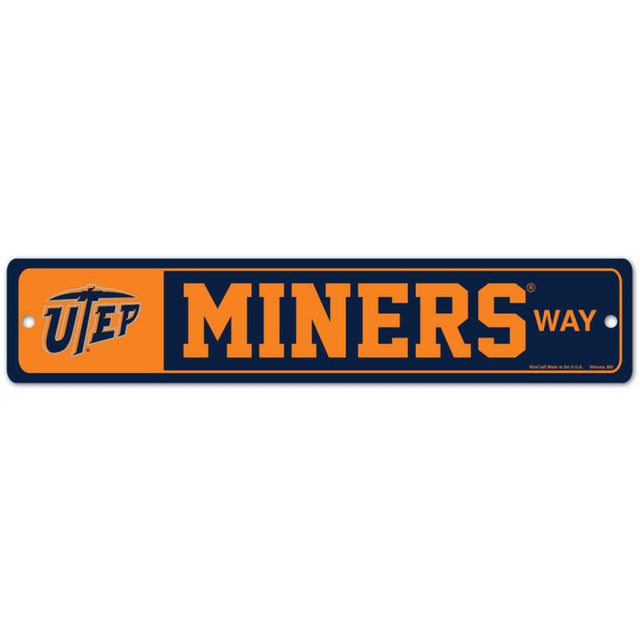 UTEP Miners Street / Zone Sign 3.75" x 19"