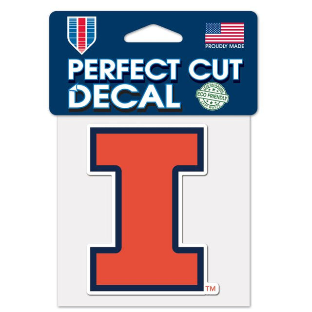 Illinois Fighting Illini Perfect Cut Color Decal 4" x 4"