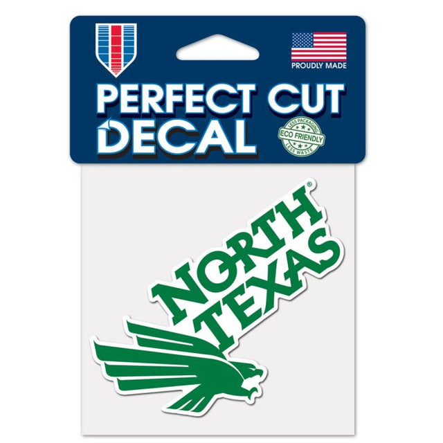 Calcomanía de color de corte perfecto de North Texas Mean Green de 4" x 4"