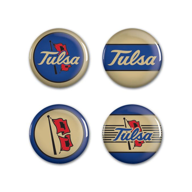 Tulsa Golden Hurricanes Button 4 Pack 1 1/4" Rnd