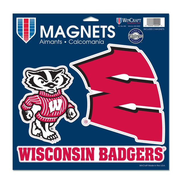 Imán de vinilo de Wisconsin Badgers de 11" x 11"