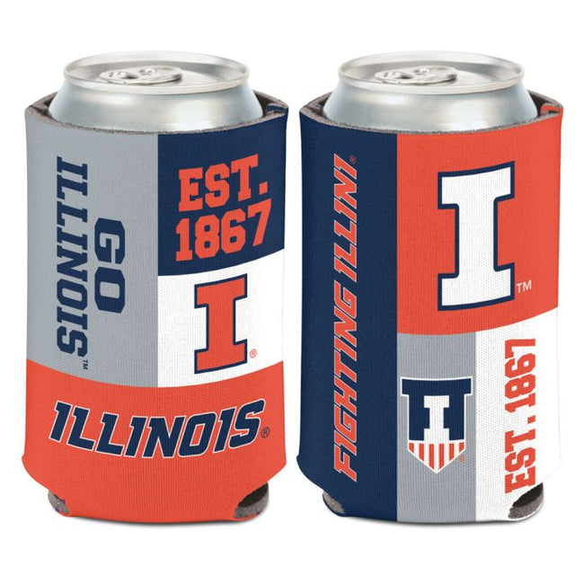 Illinois Fighting Illini COLOR BLOCK Can Cooler 12 oz.