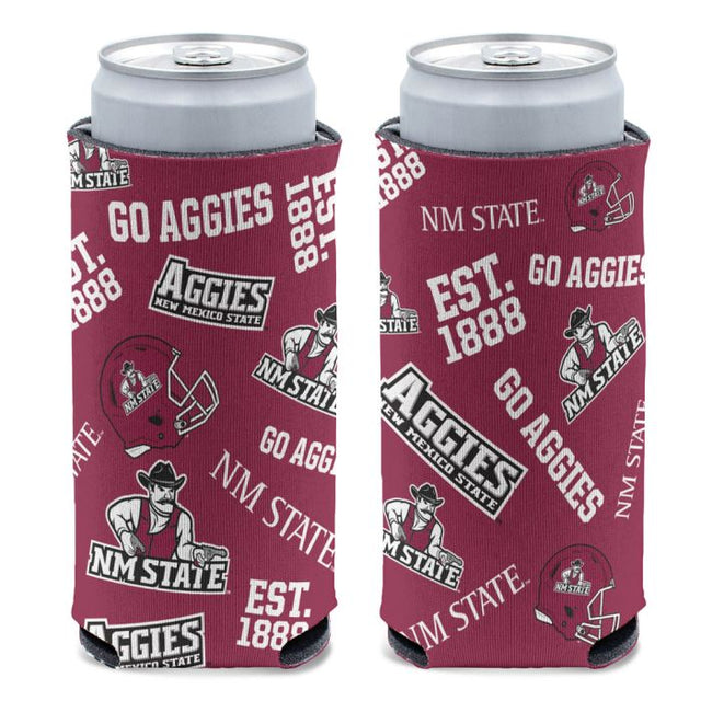 Enfriador de latas delgadas SCATTERPRINT de 12 oz de New Mexico State Aggies