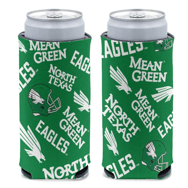 Enfriador de latas delgado de 12 oz North Texas Mean Green