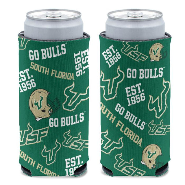 Enfriador de latas delgadas SCATTERPRINT de 12 oz de South Florida Bulls