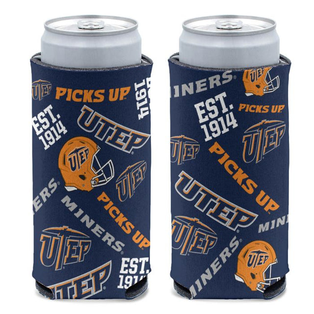 UTEP Miners SCATTERPRINT 12 oz Slim Can Cooler