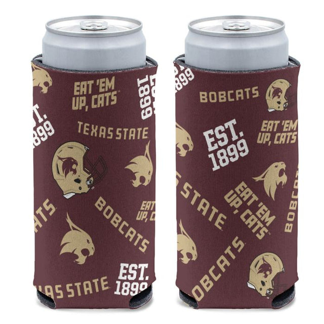 Enfriador de latas delgado de 12 oz de Texas State Bobcats