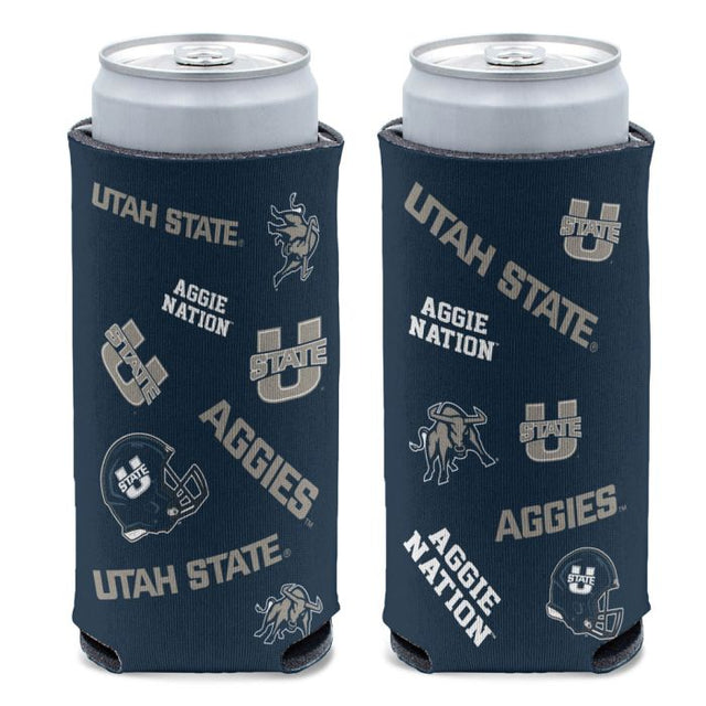 Enfriador de latas delgadas SCATTERPRINT de Utah State Aggies de 12 oz