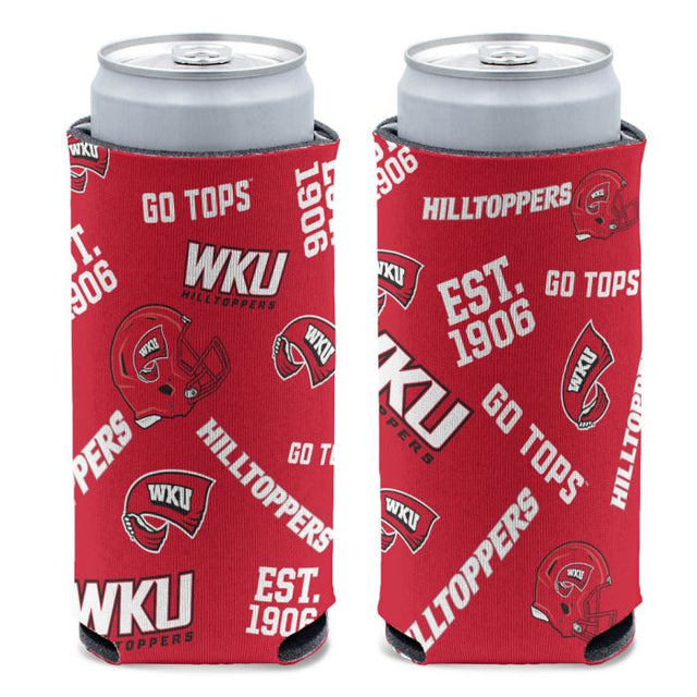 Enfriador de latas delgado de 12 oz Western Kentucky Hilltoppers