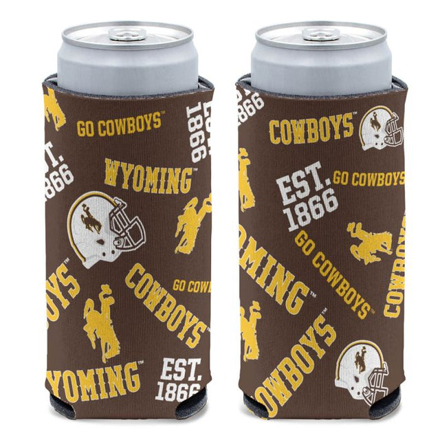 Enfriador de latas delgado de 12 oz de los Wyoming Cowboys