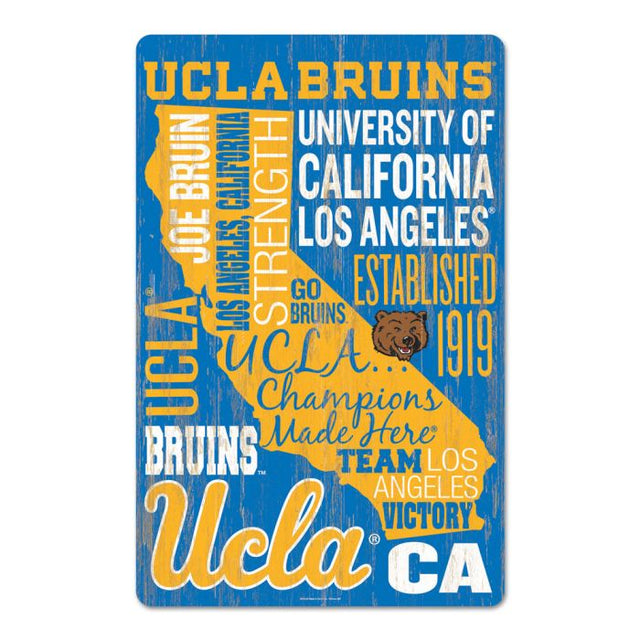 Letrero de madera con el logo de los Bruins de UCLA, 11" x 17", 1/4" de grosor