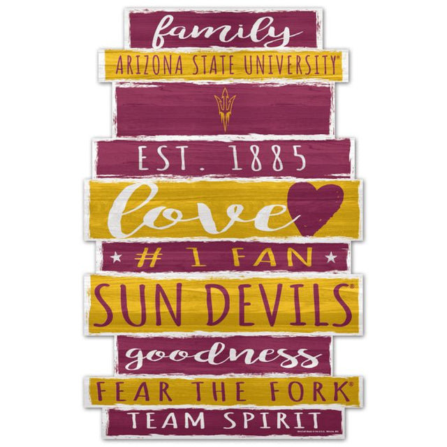 Arizona State Sun Devils Wood Sign 11" x 17" 1/4" thick